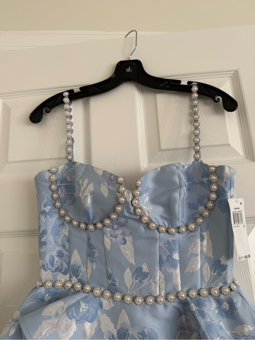 V. Chapman Luciana Tiered Mini Dress Chambray Blue Baroque NEW with tags - Picture 3 of 12